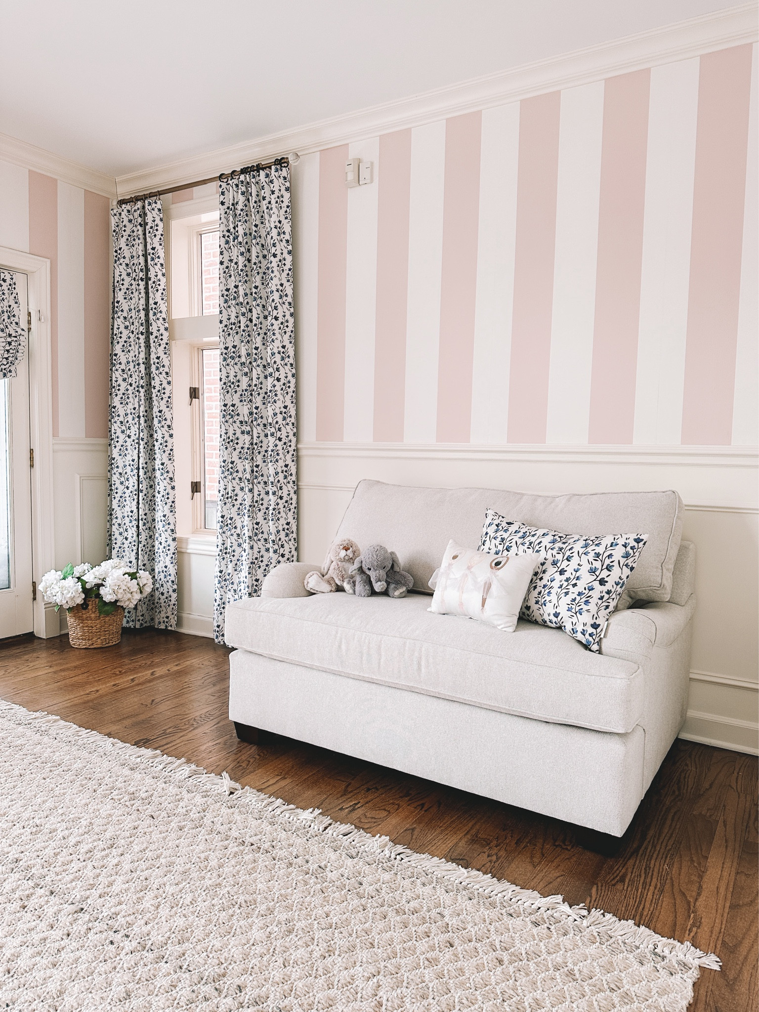 **Sleeper loveseat: on sale today! We have it in “Heathered Chenille Pebble,” same as our chairs in the living room.**

In other “design mistakes with Kelly” news 😅, I owe you an update on the pull-out loveseats. THIS IS ONE MISTAKE I’M HAPPY I MADE. They are used literally every single night. The girls have decided they are happier sleeping together! It’s made their bond so much stronger. They’re also used for every sleepover. We sold Lucy’s dresser but she has drawers in her armoire so we didn’t need the storage space anyway! PHEW. 😉

#LTKhome #LTKsalealert