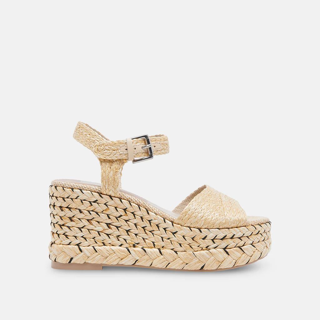 TIAGO WEDGES LT NATURAL RAFFIA | DolceVita.com