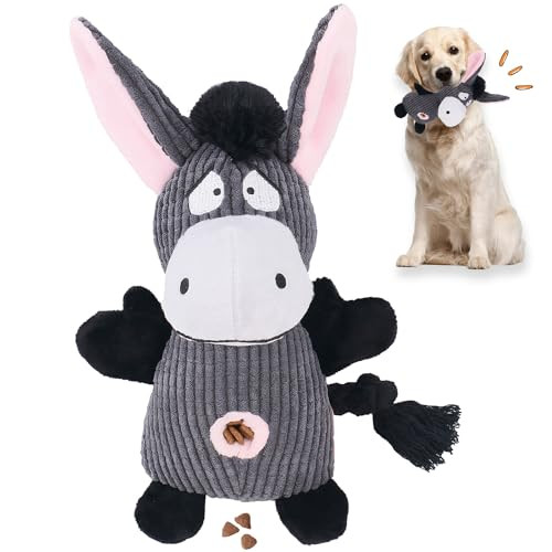 HUGEME Large Dog Toys for Aggressive Chewers - Stuffed Crinkle Squeaky Dog Toys for Tug of War Plush Touch Dog Toys to Keep Them Busy Indestructible Dog Toys for Small Medium Dogs | Amazon (US)