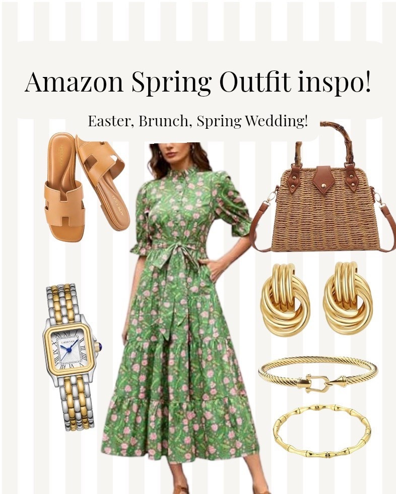 Spring wedding or Easter outfit inspo but all Amazon! Some designer jewelry look alikes and a bag that looks so lux! 

#LTKootd #LTKWorkwear #LTKWedding
