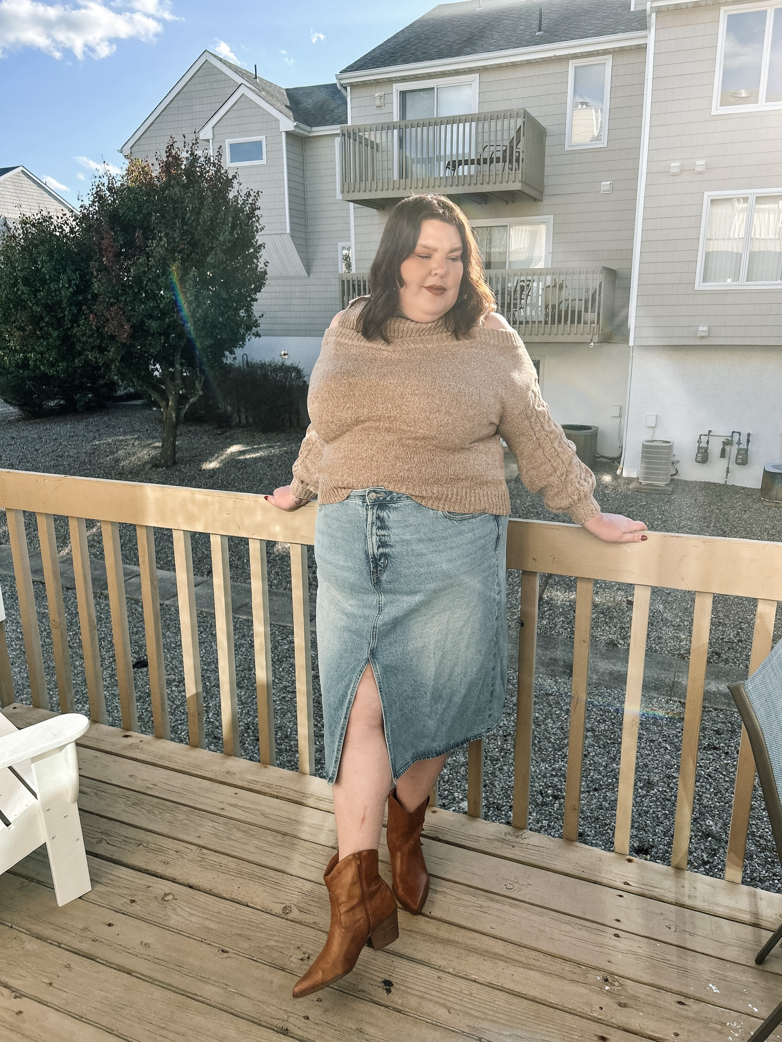 Another way to style this plus size denim midi skirt for fall/winter! Skirts and sweaters together give me a vintage feel, while still being fashion forward and this plus size outfit is the best of both of those worlds. Denim skirts are so on trend and I hope it stays that way! 
Skirt: Size 22
Sweater: Size 3x
Boots: Size 12

#LTKstyletip #LTKplussize #LTKfindsunder50