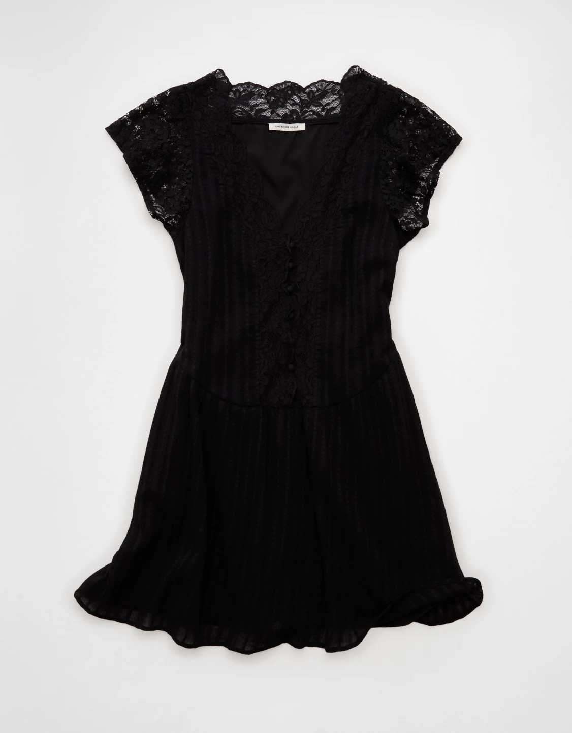 AE Short Sleeve V-Neck Mini Dress | American Eagle Outfitters (US & CA)