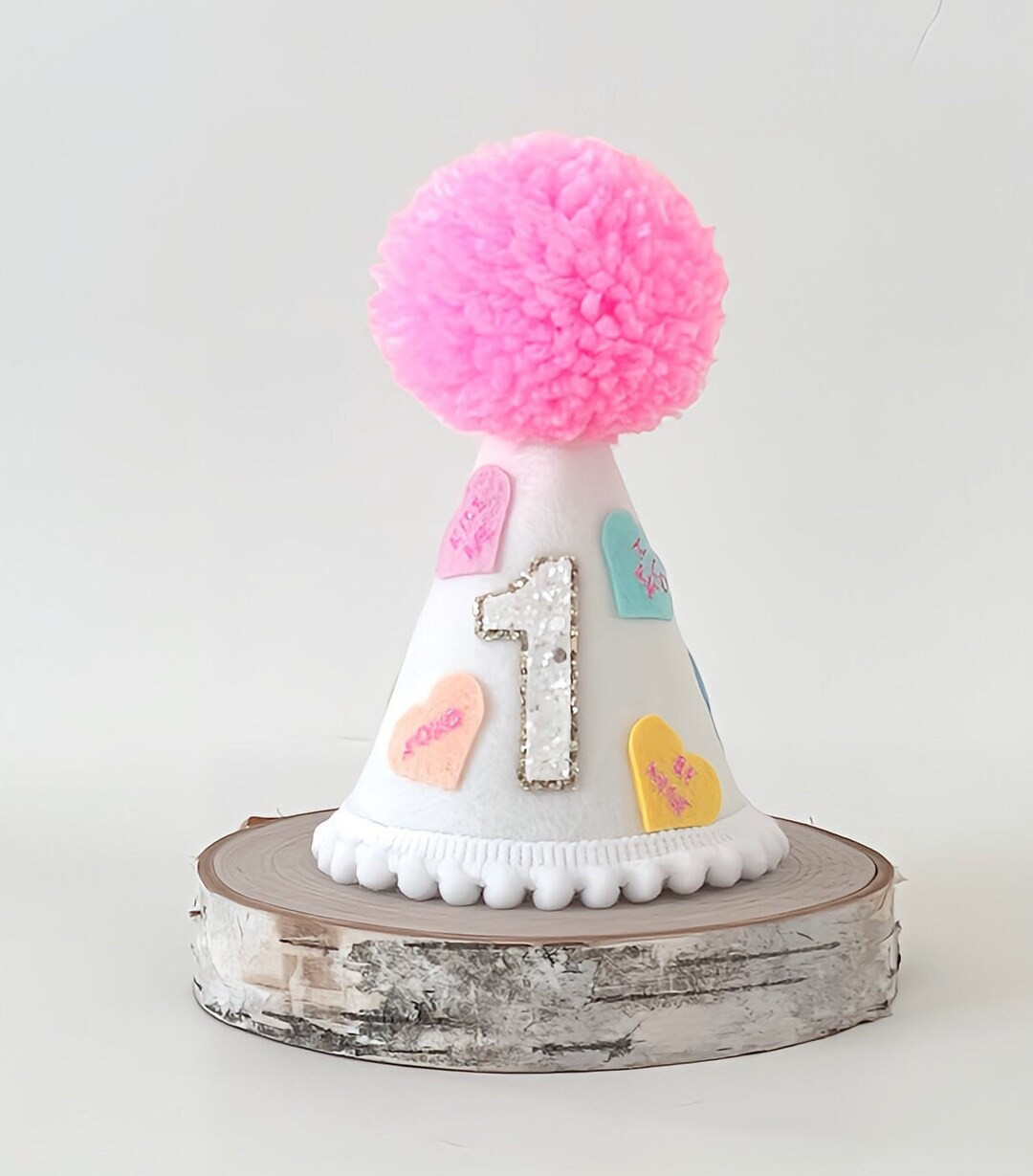 Valentine Heart Conversation Pastel Party Hat, Valentine Hat, My 1st Valentine, Valentine Cake Sm... | Etsy (US)