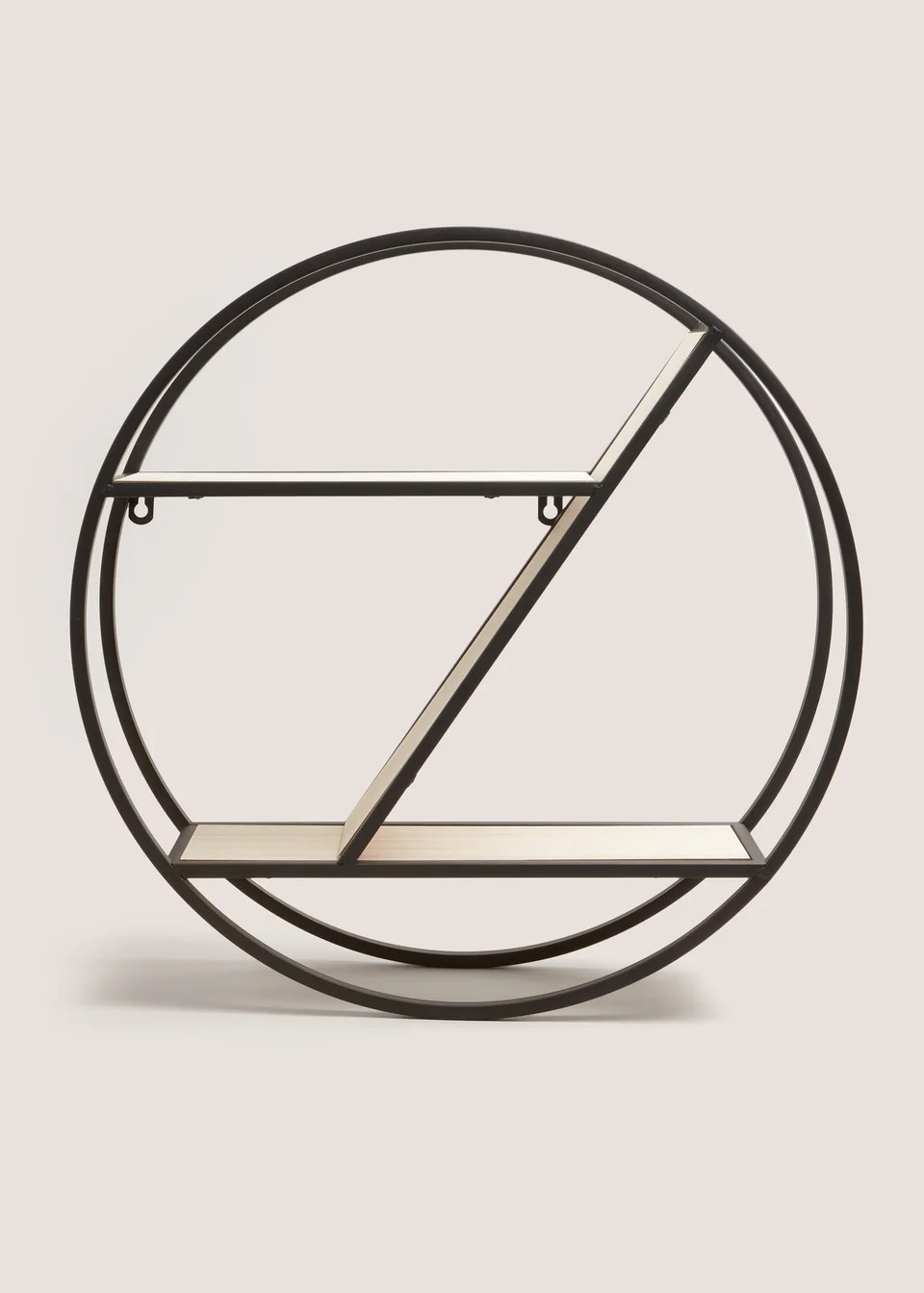 Black Round Metal Shelf (50cm x 50cm x 12cm) | Matalan (UK)