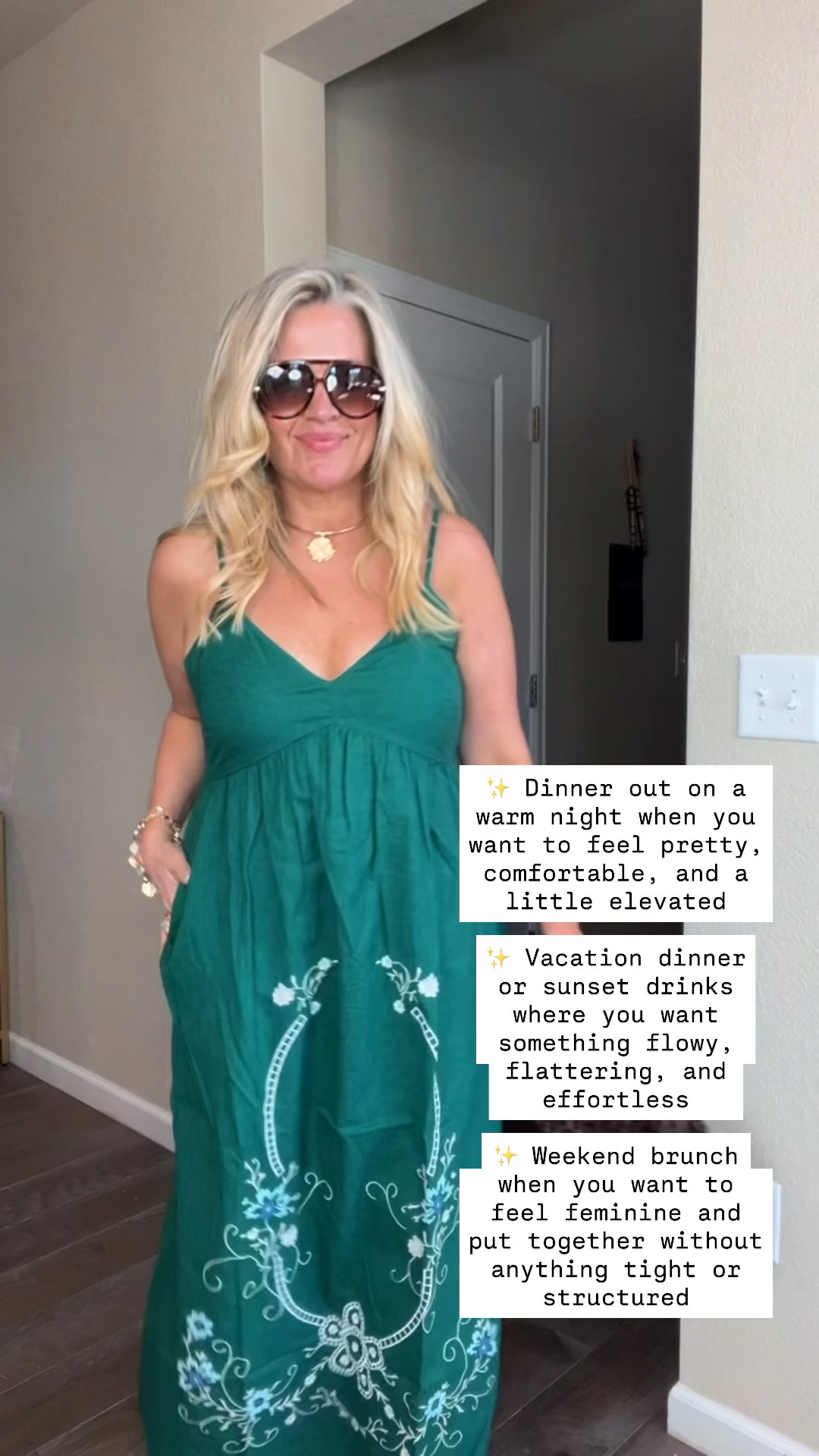  ✨Tap the bell, save and ❤️ for over 40 fashion, midlife style, midsize fashion and luxury looks for less. 

⬇️Sizing information:
10 (size down if in between sizes.)

✨ Dinner out on a warm night when you want to feel pretty, comfortable, and a little elevated

✨ Vacation dinner or sunset drinks where you want something flowy, flattering, and effortless

✨ Weekend brunch when you want to feel feminine and put together without anything tight or structured


👑"Helping you look good, feel good!" - Lindsey Denver



#LTKMidsize #LTKOver40 #LTKSaleAlert