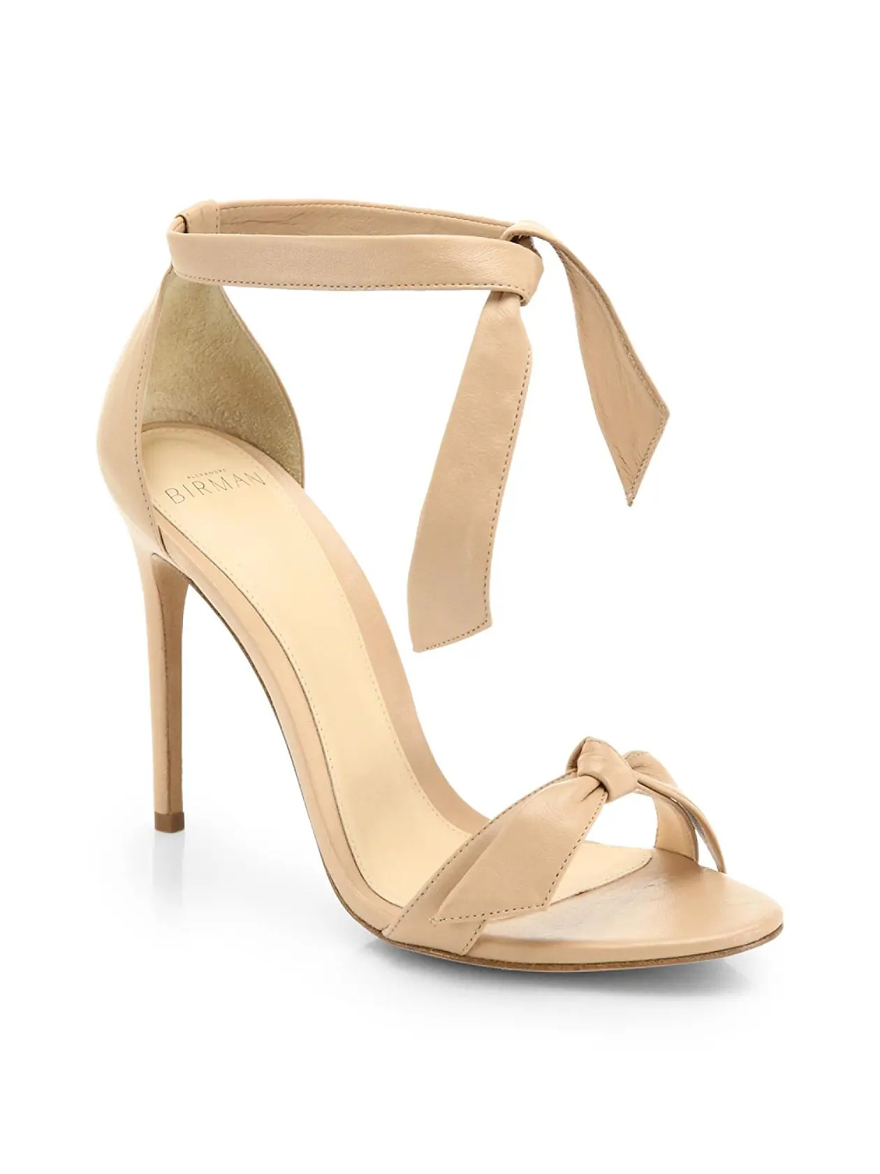 Shop Alexandre Birman Clarita Bow Leather Sandals | Saks Fifth Avenue | Saks Fifth Avenue