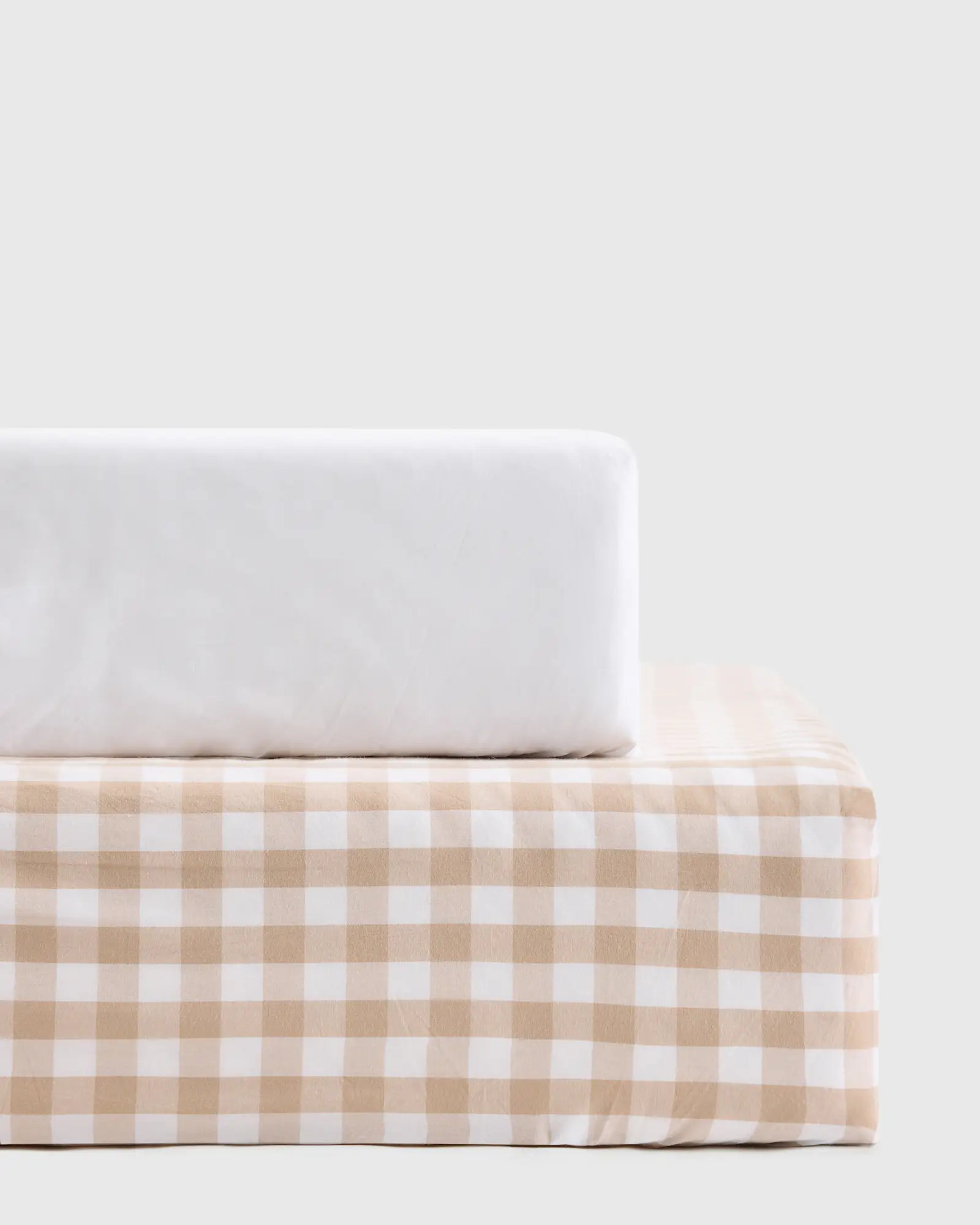 Organic Percale Gingham Crib Sheet 2-Pack | Quince