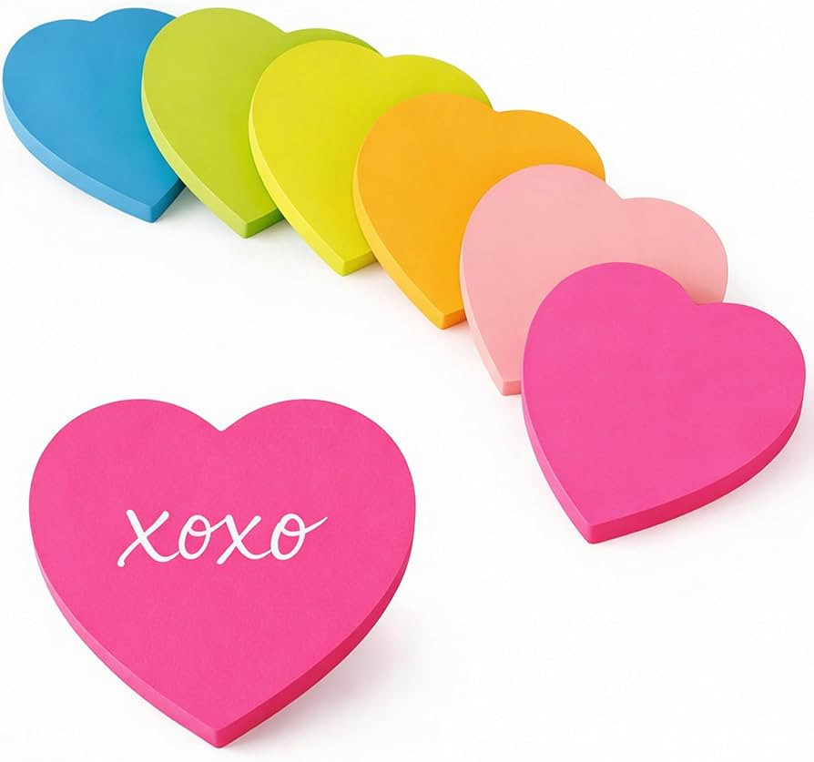 Heart Sticky Notes - 6 Pads Valentines Gifts | Valentines Party Favors Supplies for Women - Post ... | Amazon (US)