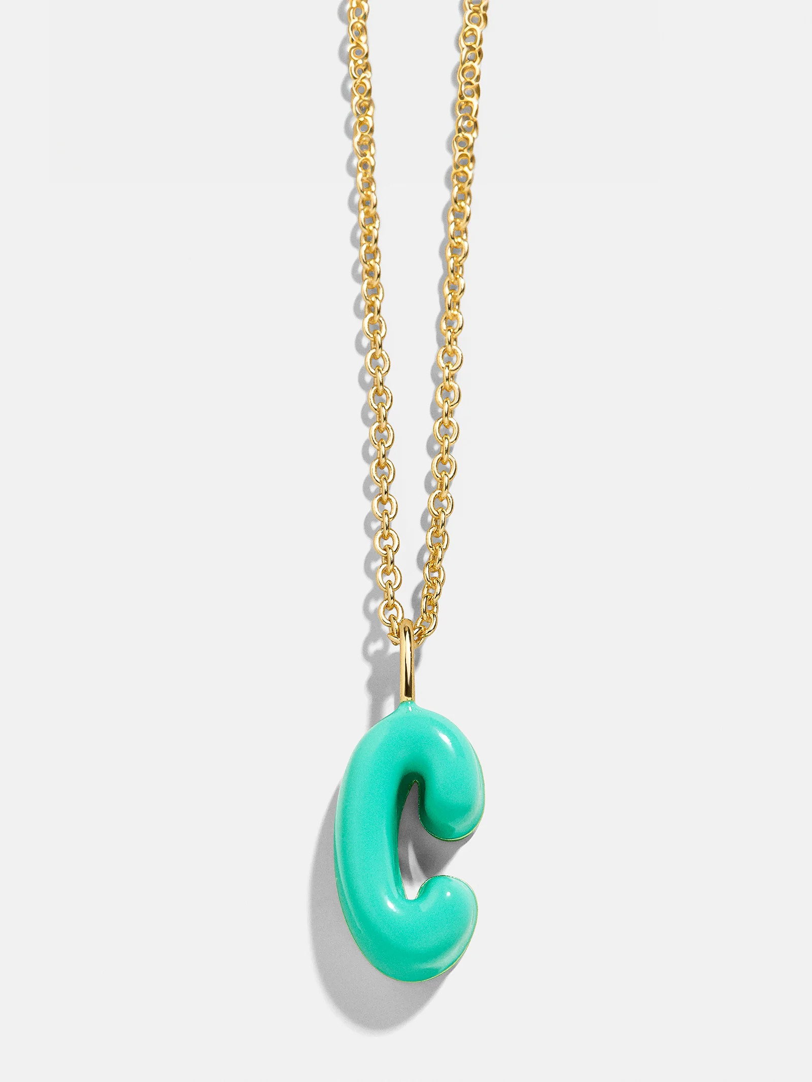 Mini Bubble Initial Enamel Necklace - Turquoise | BaubleBar