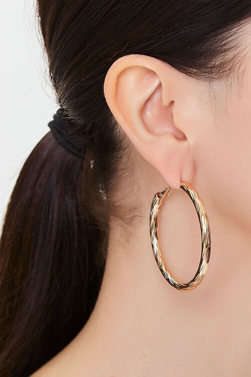 Upcycled Etched Hoop Earrings | Forever 21 (US)