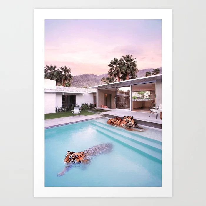 Palm Springs Tigers Art Print by Paul Fuentes Photo | Society6
