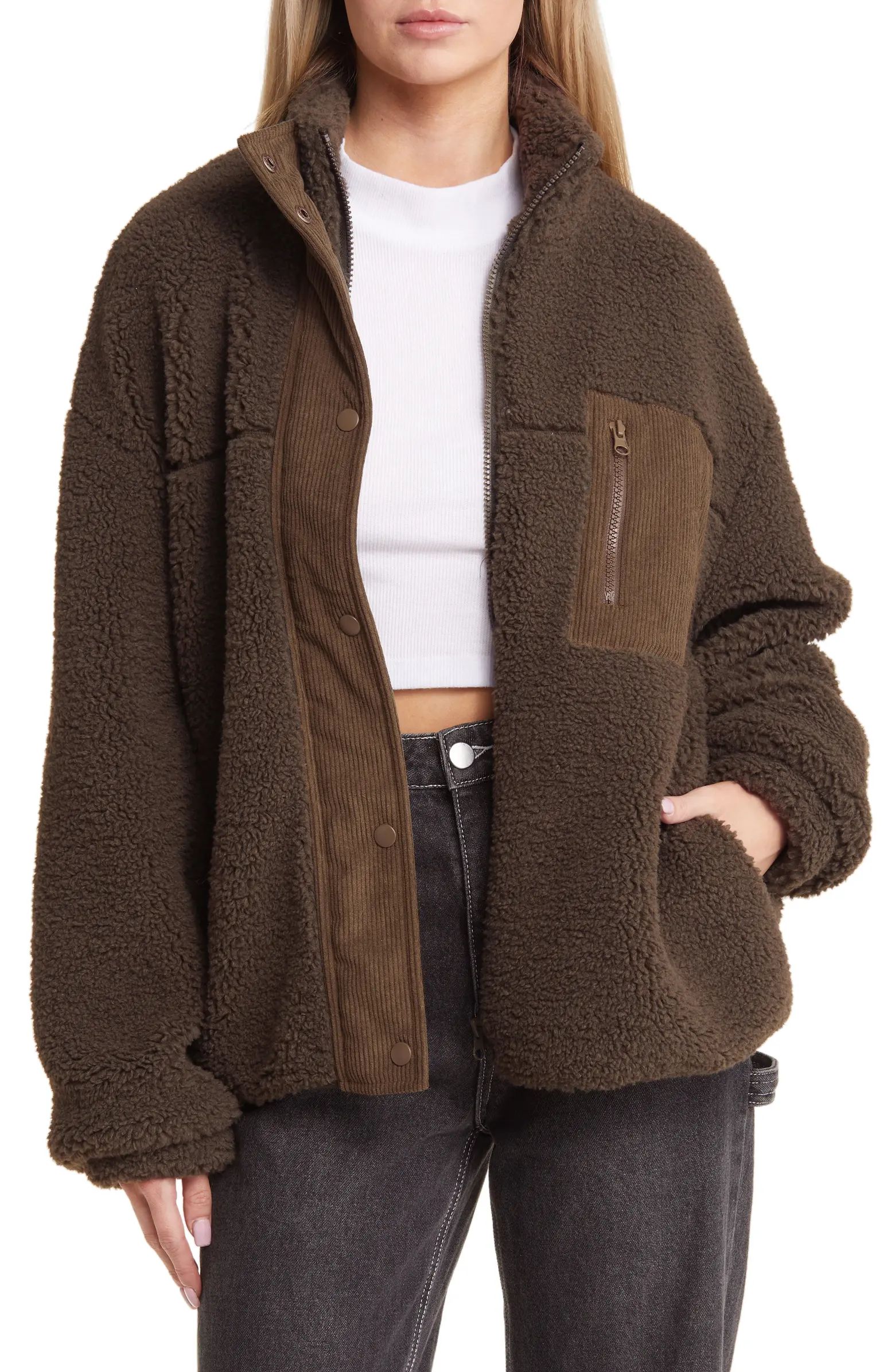 Oversize High Pile Fleece Jacket | Nordstrom