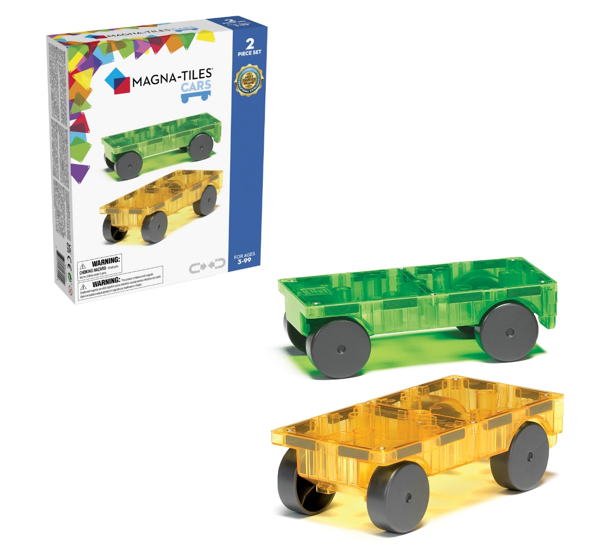 Magna-tilesa Magna-tiles Cars – Green & Yellow 2-Piece Magnetic Construction Set | Macy's