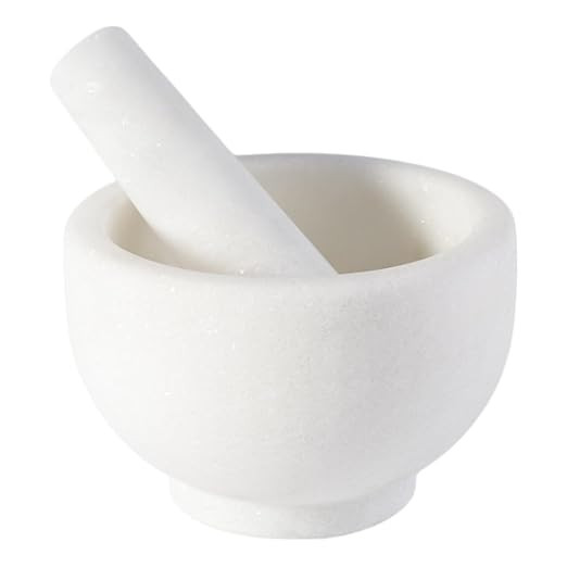Koville Natural Marble Mortar and Pestle Set, 5" Unpolished Heavy Duty Grinder Bowl for Kitchen, ... | Amazon (US)