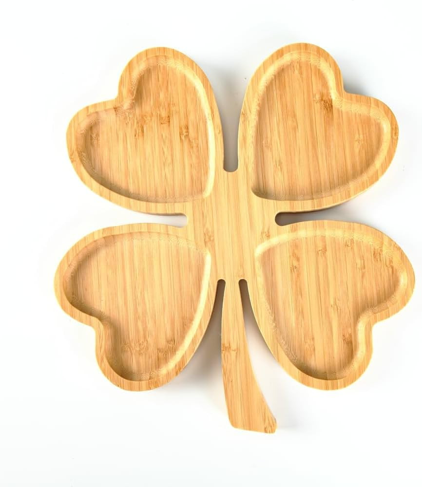 BinaryABC Shamrock Serving Platters Wooden Trays Side Dish Serving Trays,Clover Shape Charcuterie... | Amazon (US)