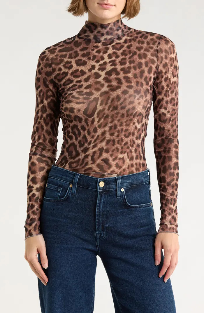 AFRM LOS ANGELES Zoe Mock Neck Mesh Top | Nordstromrack | Nordstrom Rack