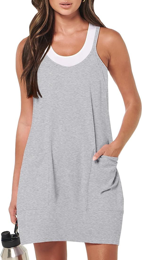 ANRABESS Women 2023 Summer Sleeveless Mini Dress Casual Short Sundress Workout Tennis Athletic On... | Amazon (US)