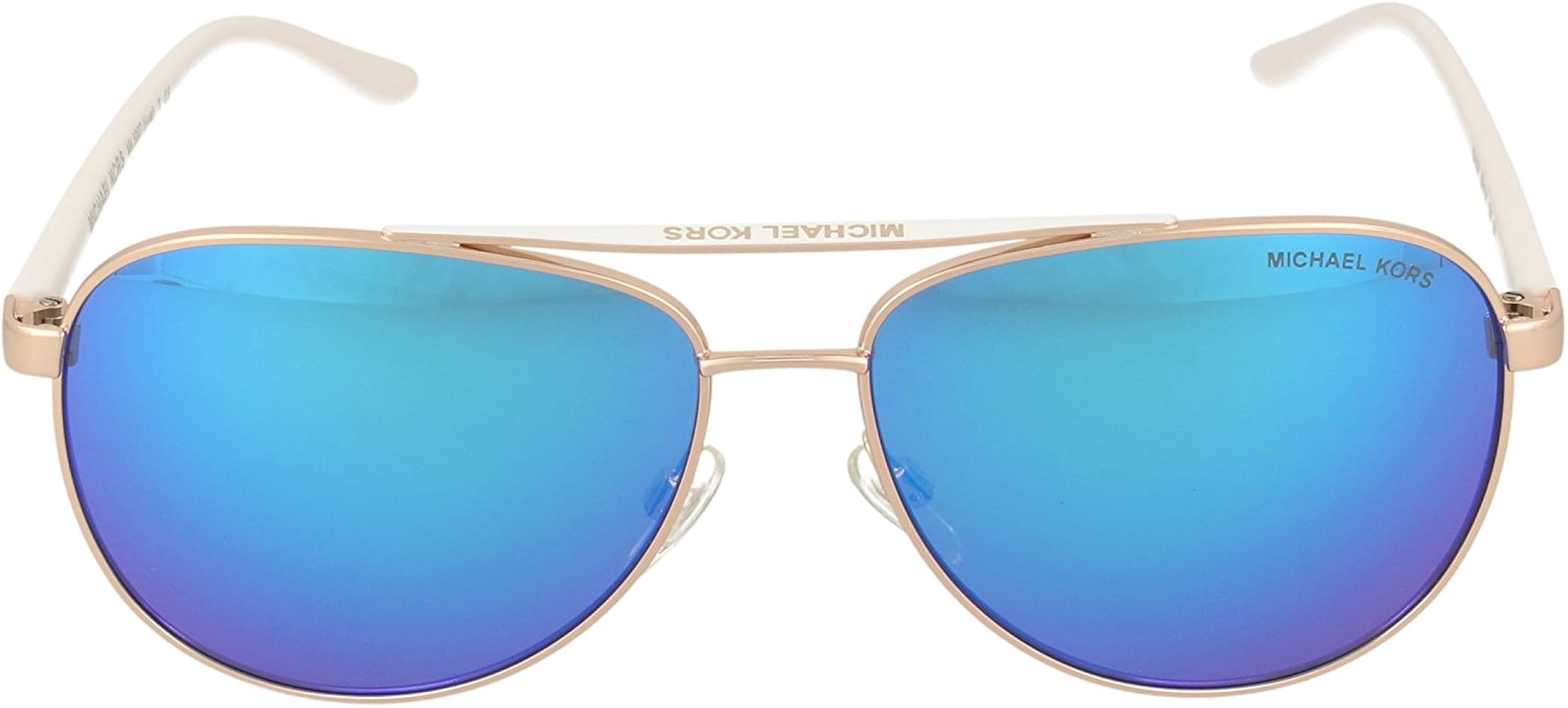Michael Kors MK5007 104525 Rose Gold White Hvar Pilot Sunglasses Lens Category, 59mm | Amazon (US)