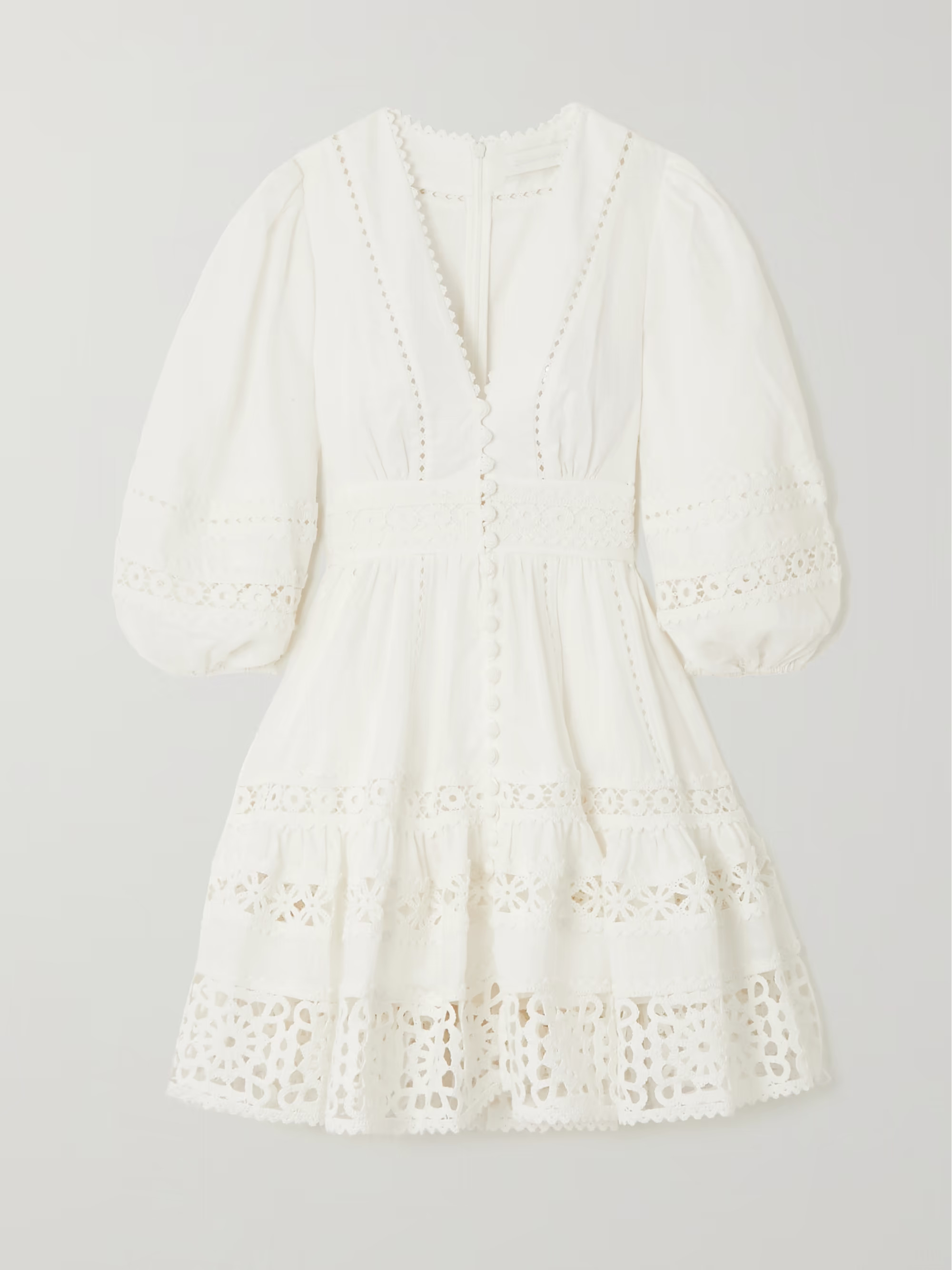 Devi embroidered paneled linen mini dress | NET-A-PORTER (UK & EU)