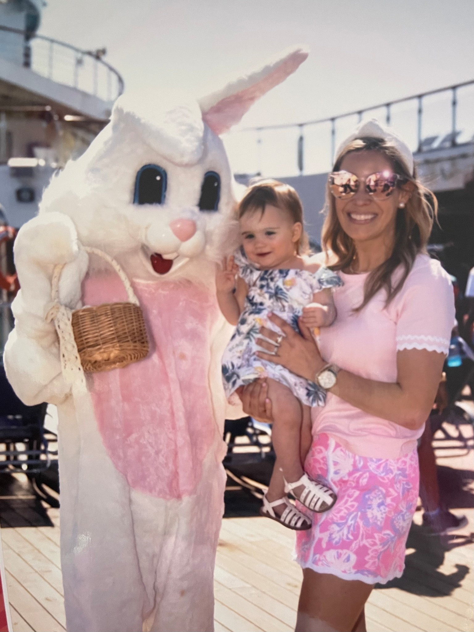 Code ASHLEYBA for 10% off my Melinda Maria jewelry 💎✨

Hoppy Easter on the high seas 🐰⛴️! Celebrating with the sweetest bunny meet-and-greet in my Lilly Pulitzer skort (size 0) paired with a scalloped pink tee (size XS) for the ultimate preppy spring look 🌸🩷🐣. This outfit is perfect for Easter brunch, family photos, or any sunny day aboard the ship ☀️📸. The skort gives you the comfort of shorts with the cute factor of a mini — and that vibrant pink and lilac print just pops 🌷🌈!

Styled with gold buckle sandals, pearl stud earrings, and a white textured headband for a little extra flair 👡🤍🎀. Don’t forget the sparkle — I’m wearing Melinda Maria jewelry, and you can use code ASHLEYBA for 10% off your own dainty layers ✨💫!



Outfit Details:
	•	Top: pink short sleeve tee with scalloped trim (size XS) 🧁
	•	Bottom: Lilly Pulitzer skort (size 0) in signature print 💗
	•	Shoes: neutral gold buckle slides 👡
	•	Accessories: white headband 🤍, pearl earrings 🫧, Melinda Maria jewelry 💎

Lilly Pulitzer skort outfit, Easter cruise look, spring family cruise style, mommy and me Easter, pink and white outfit, scallop edge tee, resort fashion, cruise family photo outfit

Perfect for:
Easter on vacation 🐣, cruise activities 🛳️, spring family photos 📷, sunny days outdoors ☀️, matching festive moments 👩‍👧💐

Bringing all the pink & pastel joy this Easter! Everything’s linked on LTK — hop to it! 🐰💗🌈🛍️

#LTKOver40 #LTKFindsUnder50 #LTKFindsUnder100