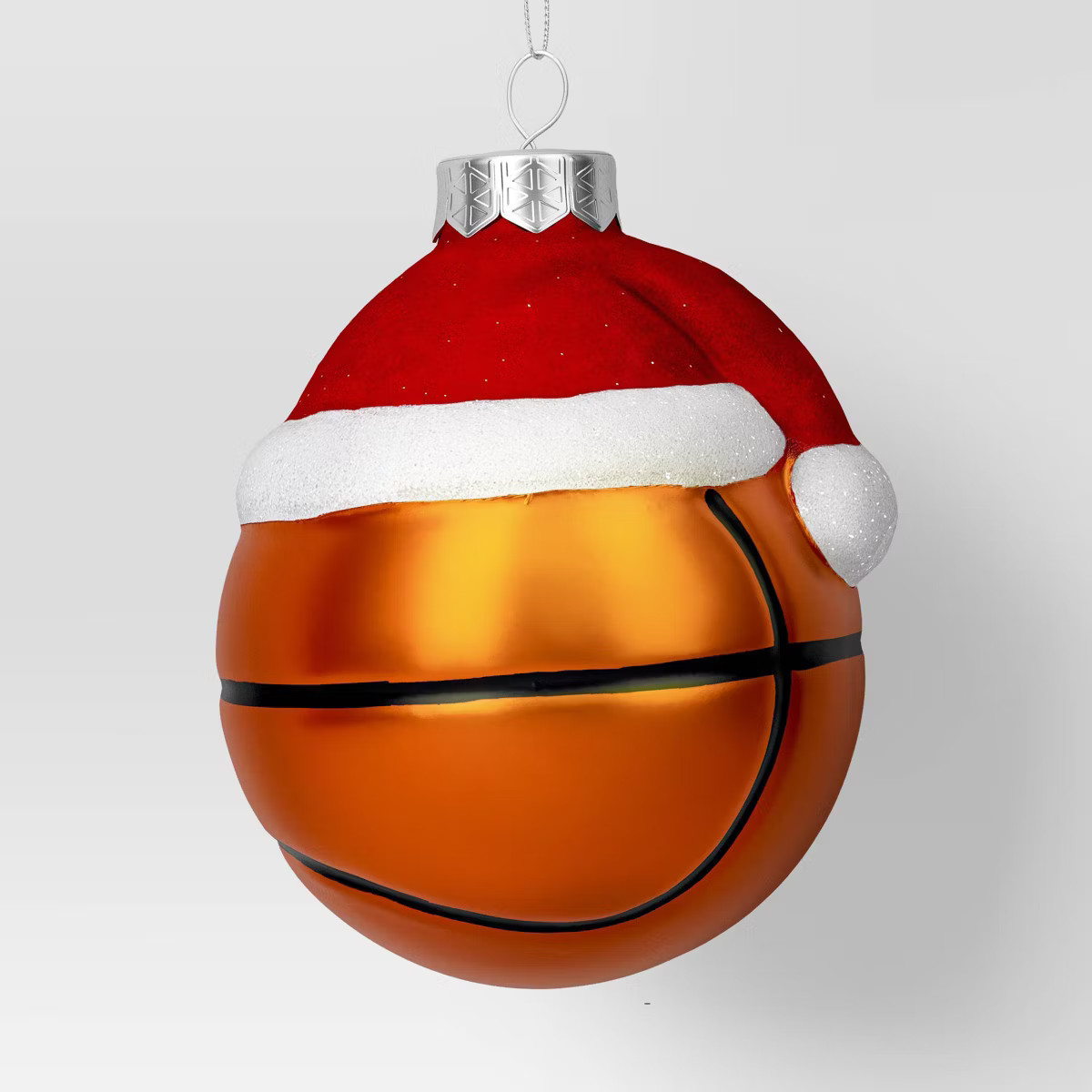 4" Christmas Glass Santa Hat Basketball Ornament - Wondershop™ | Target