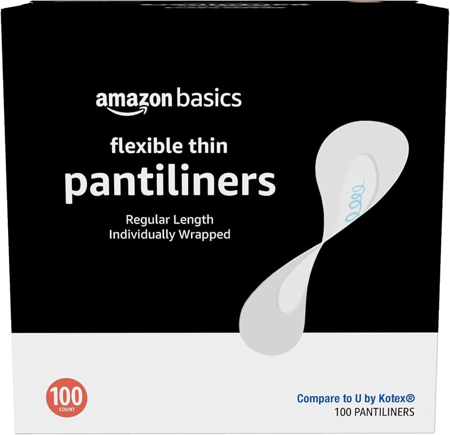 Amazon Basics Flexible Thin Pantiliner, Regular Length, Unscented, 100 Count, 1 Pack (Previously ... | Amazon (US)