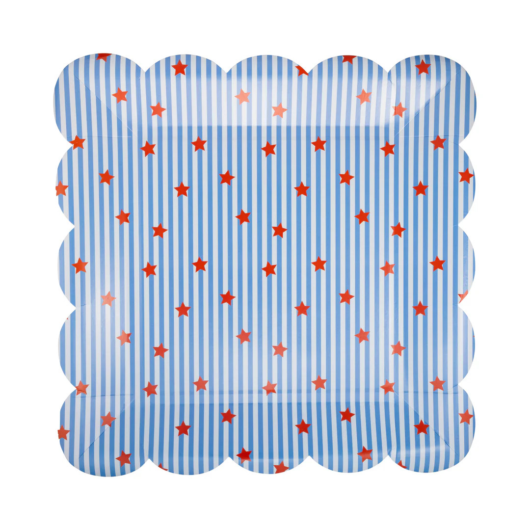 Stripes and Stars Paper Plate - 10" | My Mind's Eye