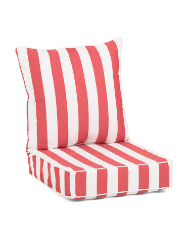 Cabana Striped Outdoor Deep Seat Cushion And Pillow Set, Polyester | TJ Maxx