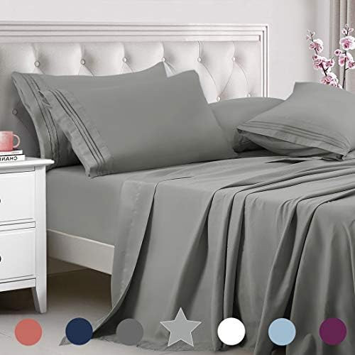 TEKAMON King Bed 6 Piece Sheet Set Cooling 100% Microfiber Polyester Extra Deep Pocket Fitted She... | Amazon (US)