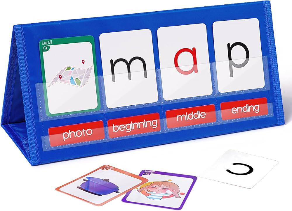 Gamenote Word Building Desktop Pocket Chart Tent Cards Kit - CVC Words Phonics Games Blending Boa... | Amazon (US)