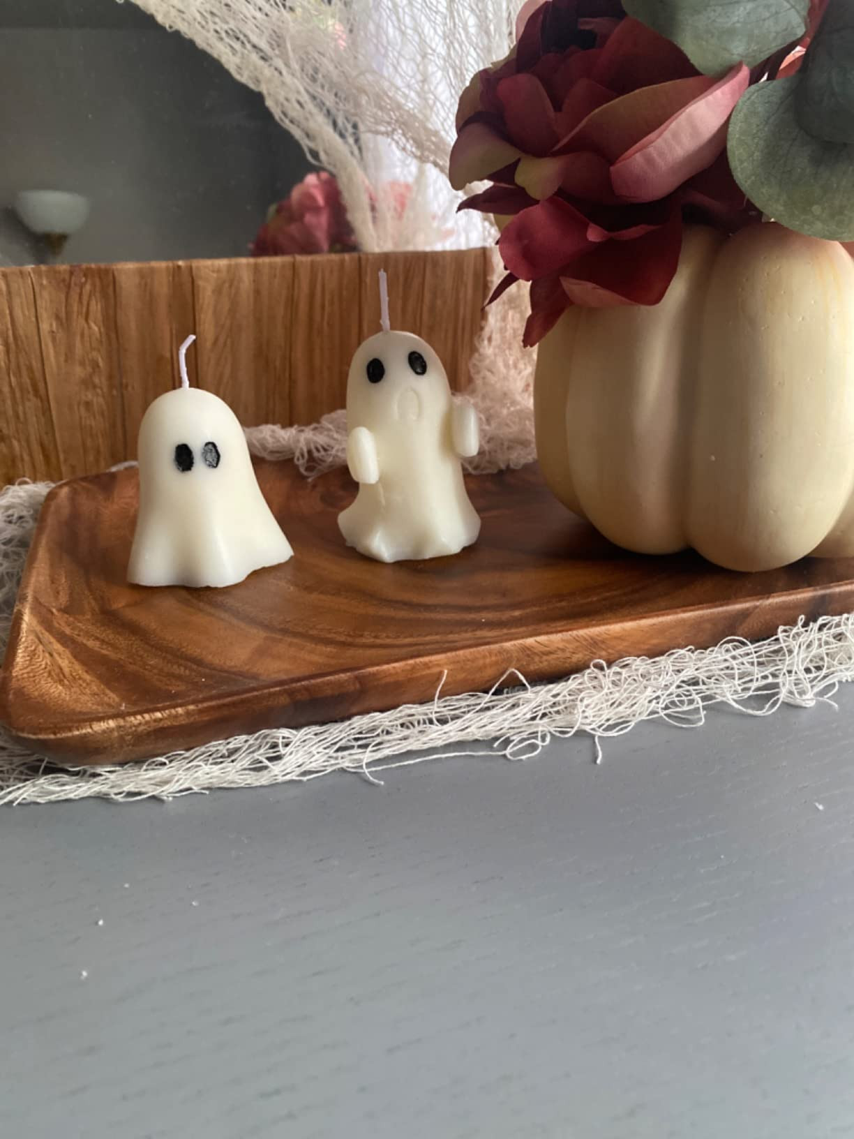 4 Pieces Large Halloween Ghost Candles Ghost Scented Candles White Candles Spooky Candles Goth Gi... | Amazon (US)