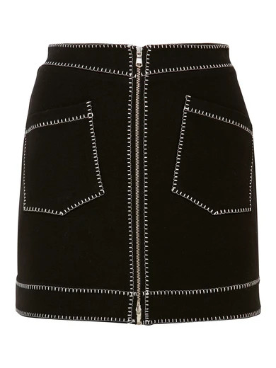 McQ Alexander McQueen - Embroidered Stretch-jersey Mini Skirt - Black | NET-A-PORTER (US)