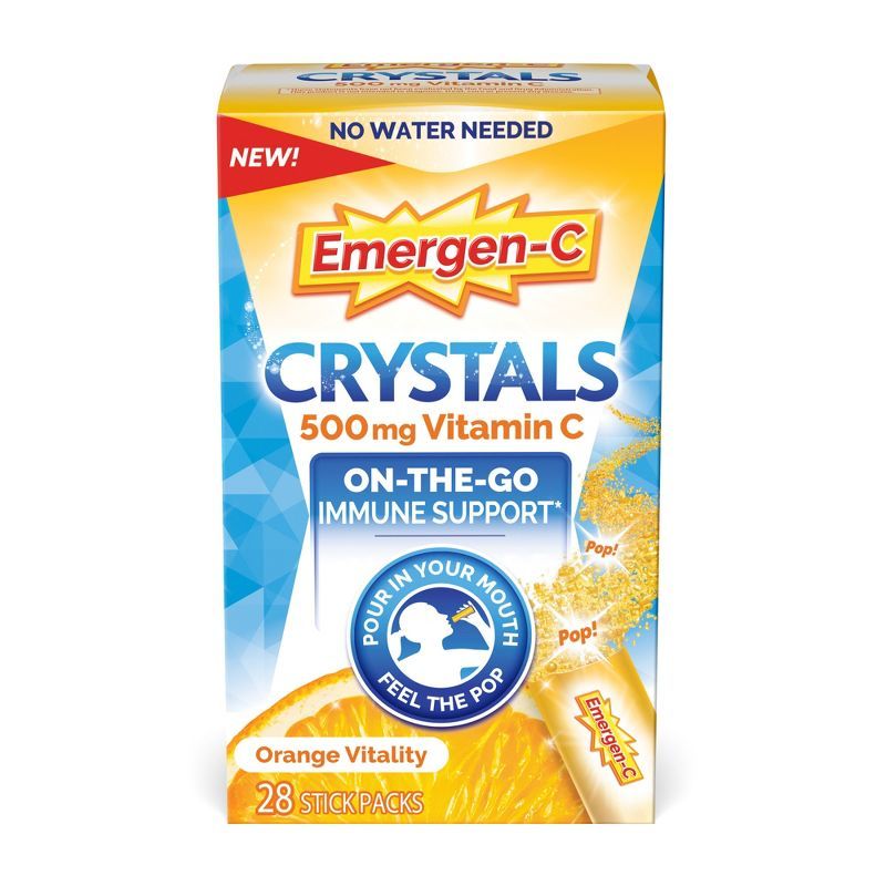 Emergen-C Crystals On-The-Go Immunity Vitamins - Orange Vitality - 28ct | Target