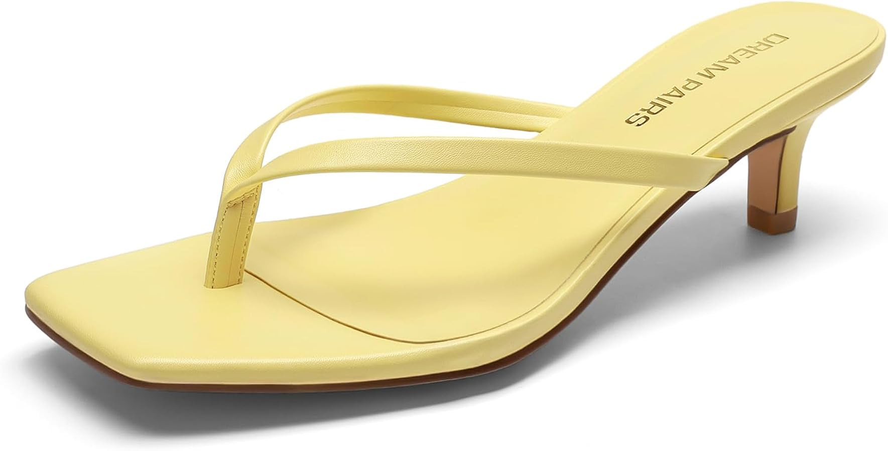 DREAM PAIRS Kitten Heels for Women Flip Flop Low Heels Square Open Toe Sandals Thong 1.96 Inch He... | Amazon (US)
