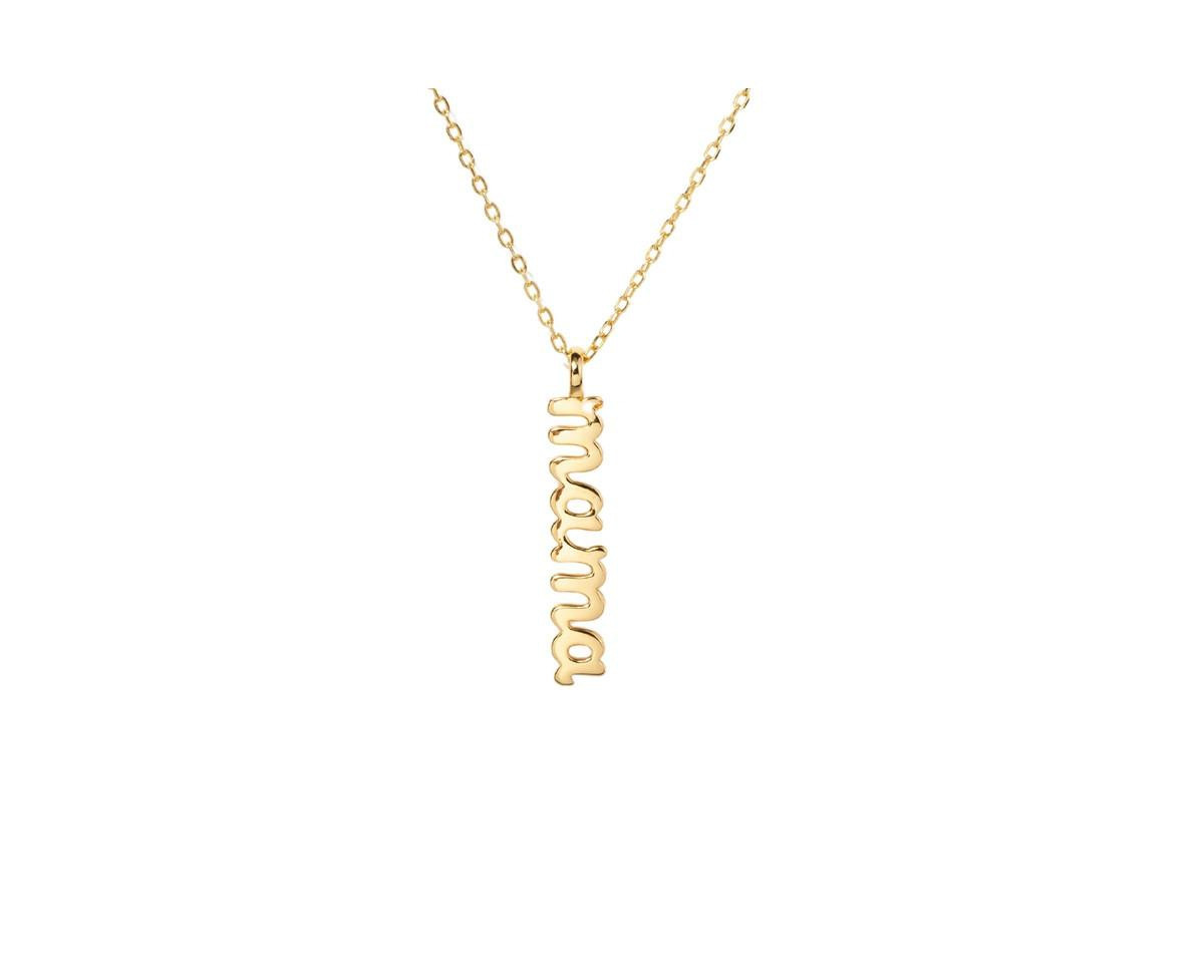 Little Sky Stone Mama Pendant Charm Necklace in 14K Gold-Plated Sterling Silver - Gold | Macy's