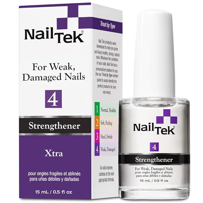 Nail Tek Xtra 4, Nail Strengthener for Weak and Damaged Nails, 0.5 oz, 1-Pack | Amazon (US)