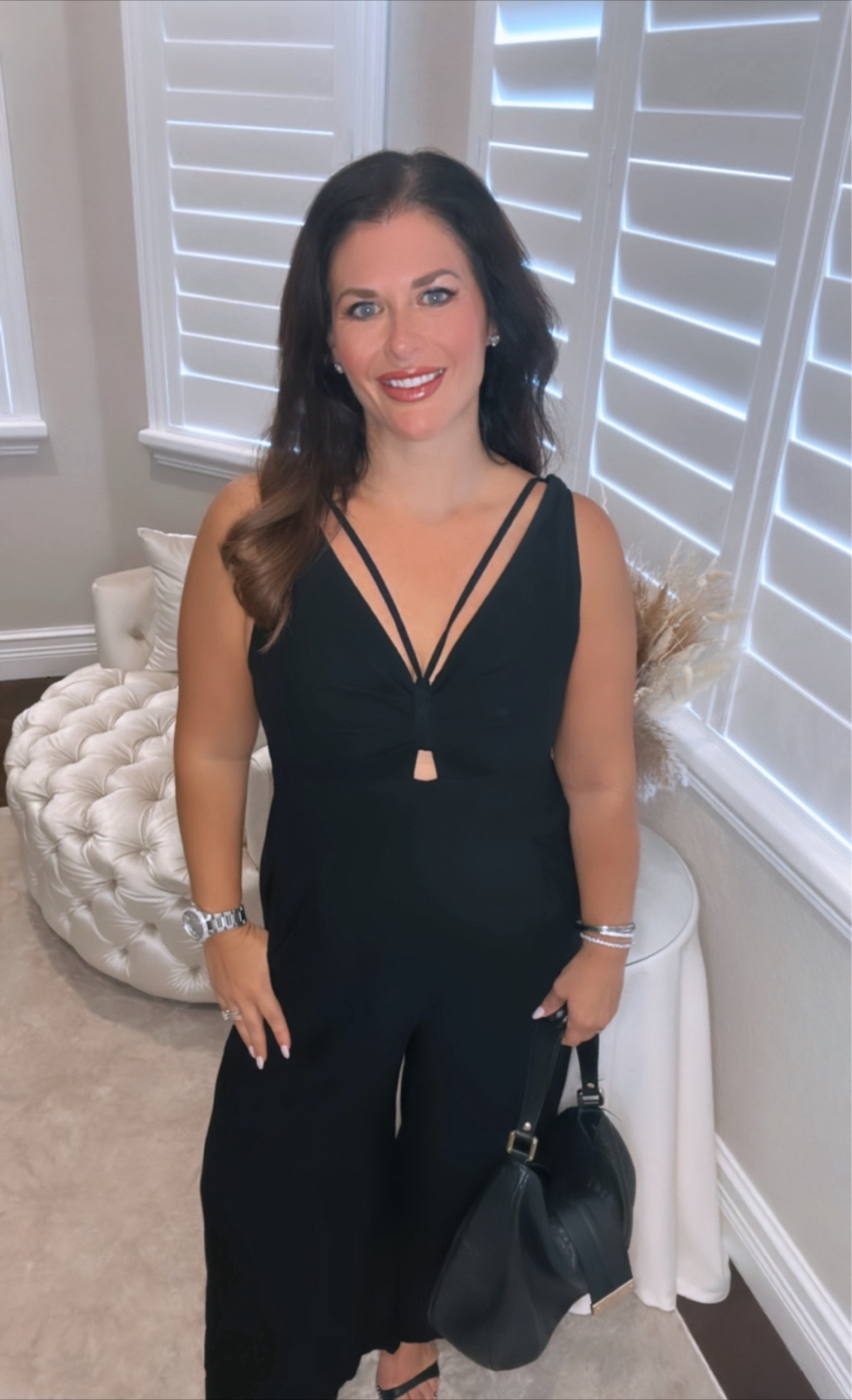 100% my go-to! This jumpsuit is so flattering and comfortable! It has adjustable straps, pleating around then mid section and the top detail is everything! This jumpsuit will not disappoint! 

#LTKMidsize #LTKOver40 #LTKStyleTip