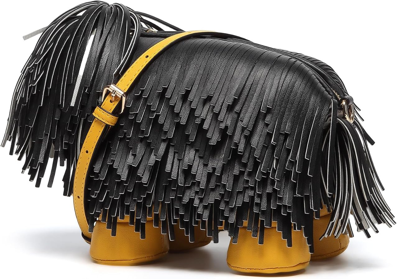 Women PU Leather Unique Novelty Dog Shaped Crossbody Shoulder Bag Handbag Purse | Amazon (US)