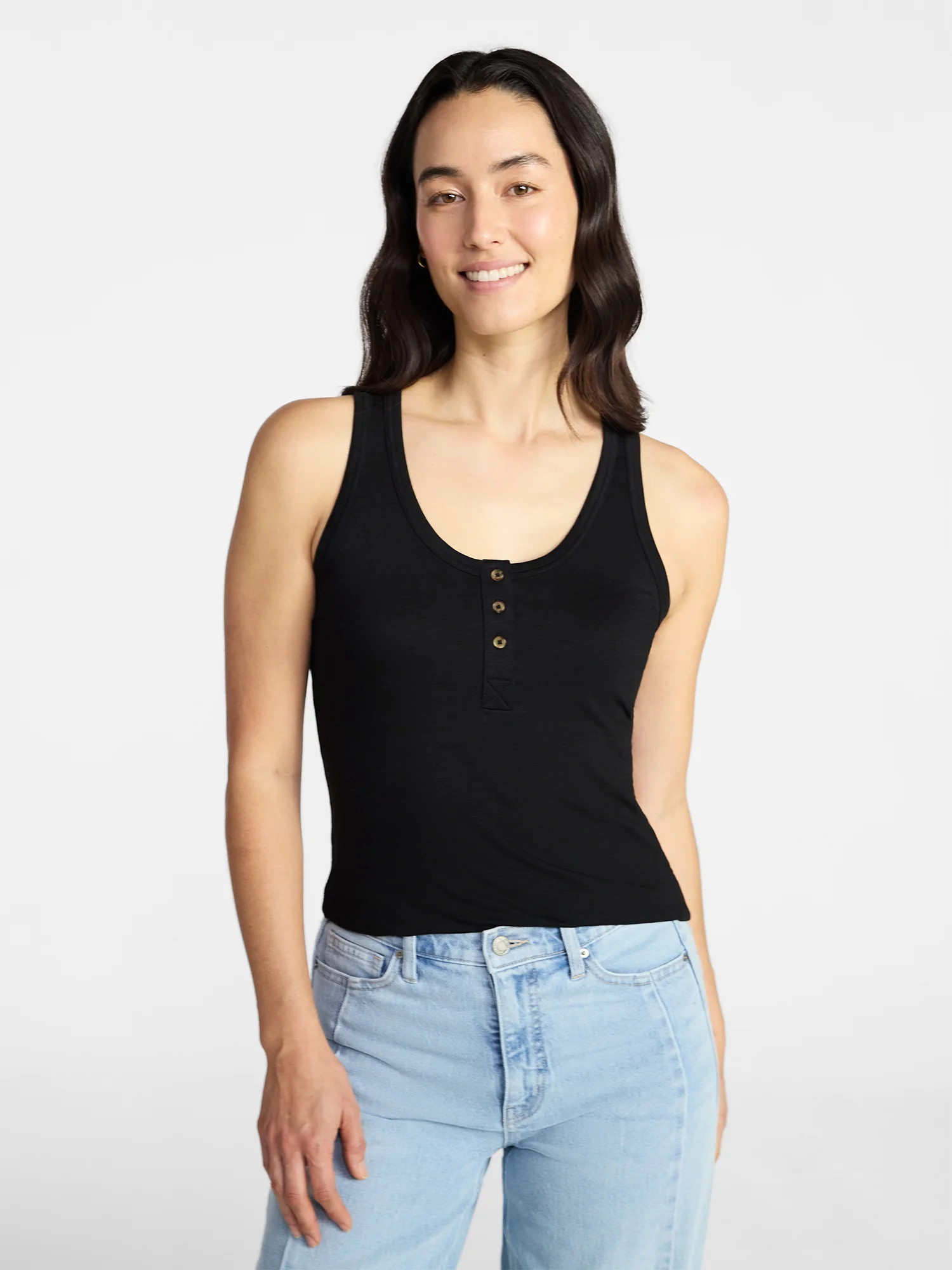 Time and Tru Women’s Slub Henley Tank Top, sizes XS-XXXL | Walmart (US)