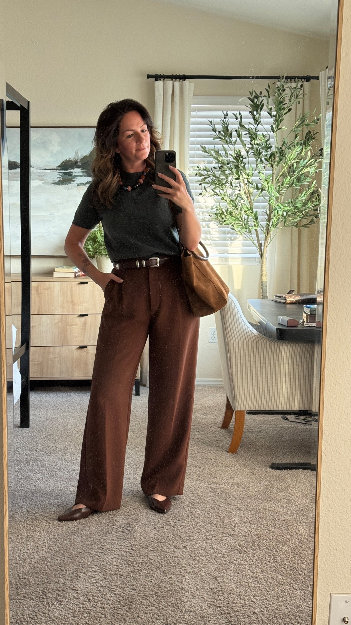 Brown and grey 😍
I’m loving this colour combo! And again with the Effortless Pants - this time in brown  

#LTKOver40 #LTKWorkwear #LTKStyleTip