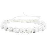 HANDMADE White bracelet for men Howlite macrame jewelry calming wedding for him accessories marble w | Amazon (US)