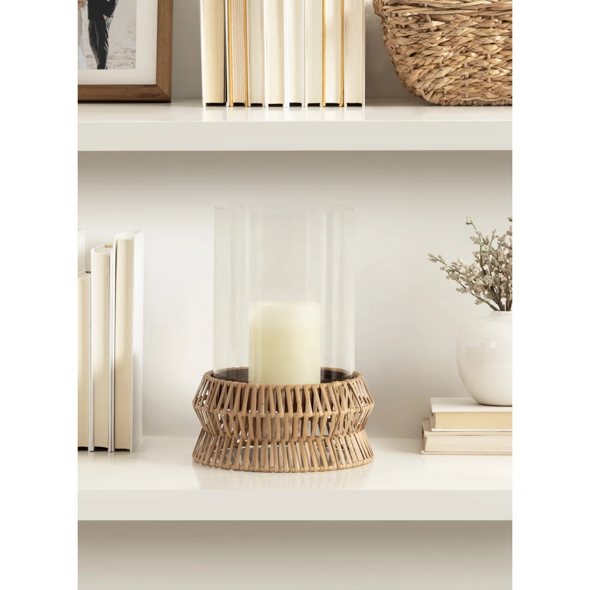 Rashana Woven Rattan Pillar Candle Holder | Wayfair North America