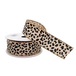 1.5" Cheetah Faux Linen Wired Ribbon by Celebrate It™ | Michaels Stores