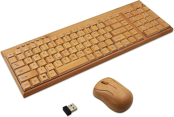 Smart Tech Handcrafted Natural Bamboo Wooden PC Wireless 2.4GHz Keyboard and Mouse Combo | Amazon (US)