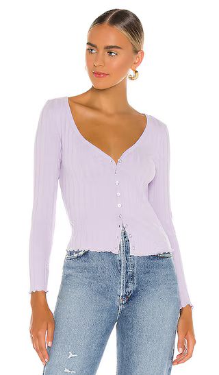 Nina Button Top in Lavender | Revolve Clothing (Global)