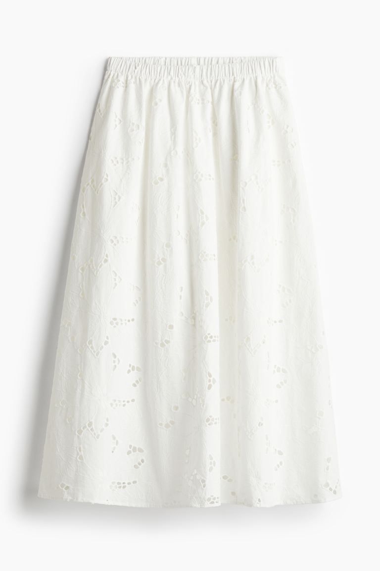 Skirt with Eyelet Embroidery | H&M (US + CA)