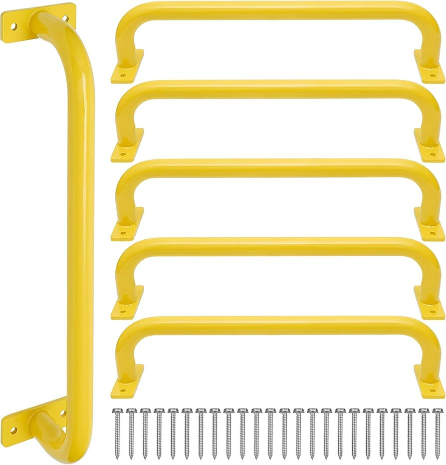 6 Pack 17 Inch Metal Yellow Playground Safety Handlesfor Kids - Swing Set Accessories Grab Handle... | Amazon (US)