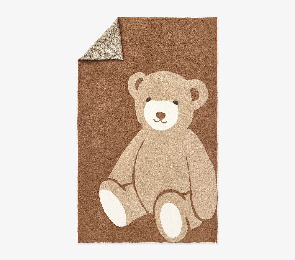 Bear Fuzzy Kid Throw, Brown Multi | Pottery Barn Kids