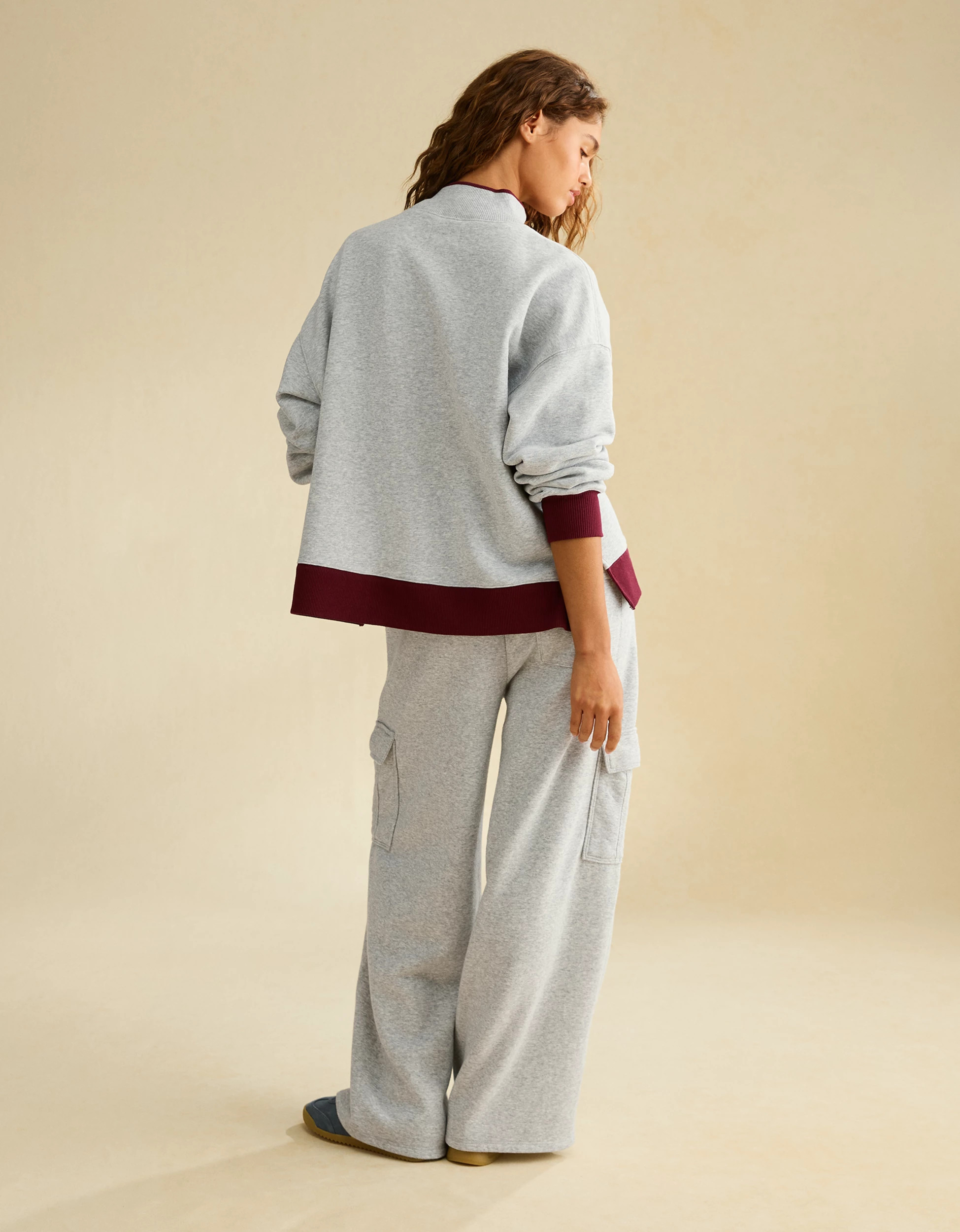 AE Everyday Luxe Mock Neck Sweatshirt | American Eagle Outfitters (US & CA)