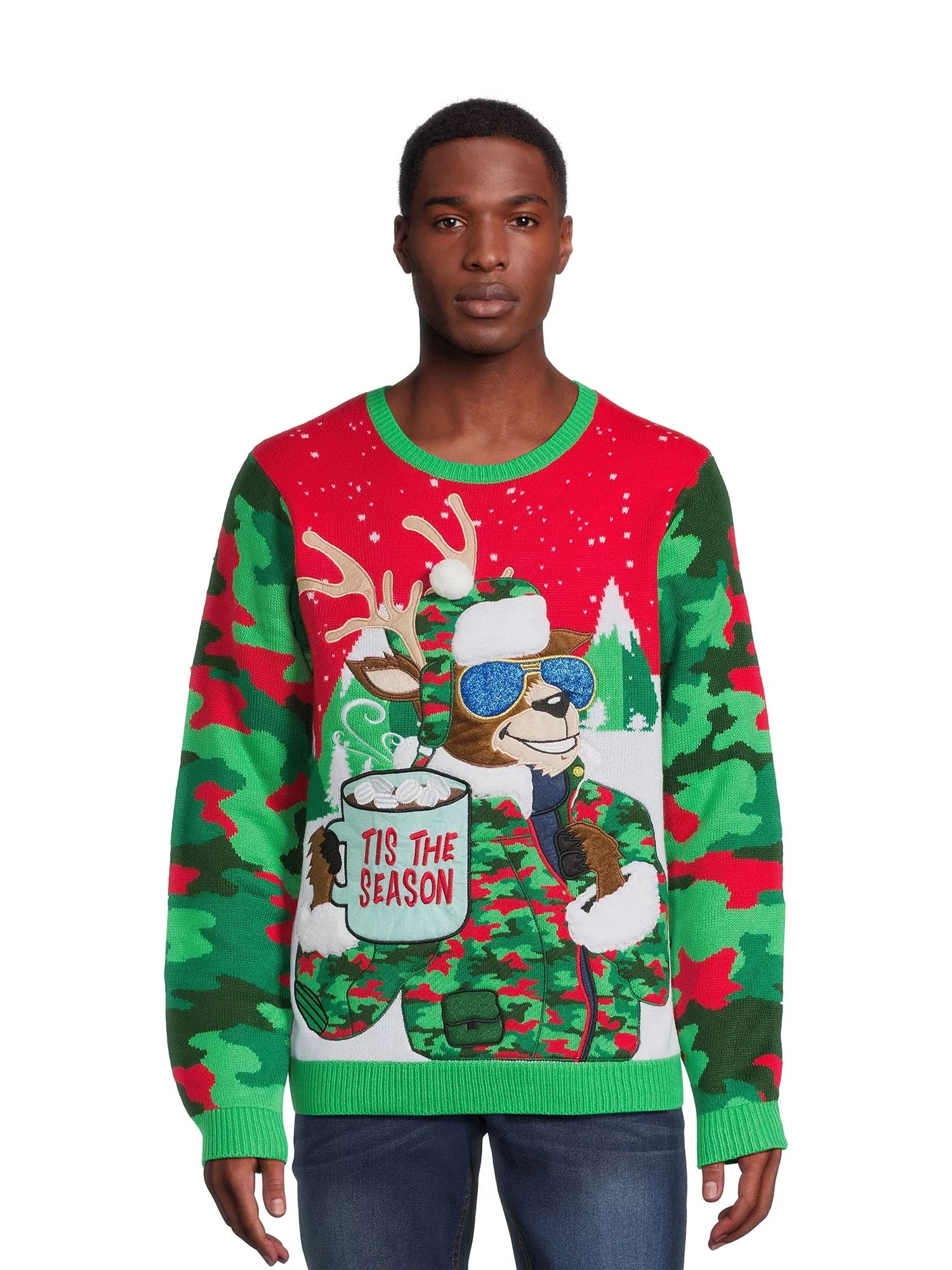 Jolly Sweaters Men's and Big Men's Ugly Christmas Sweater, Sizes S-3XL - Walmart.com | Walmart (US)